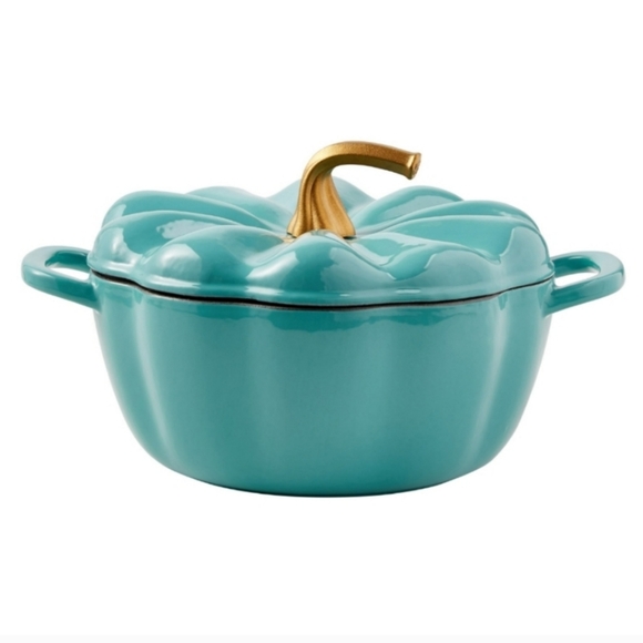 ❤️ New Teal 3.5 Qt Pumpkin Dutch Oven by The Pioneer Woman - Picture 7 of 7